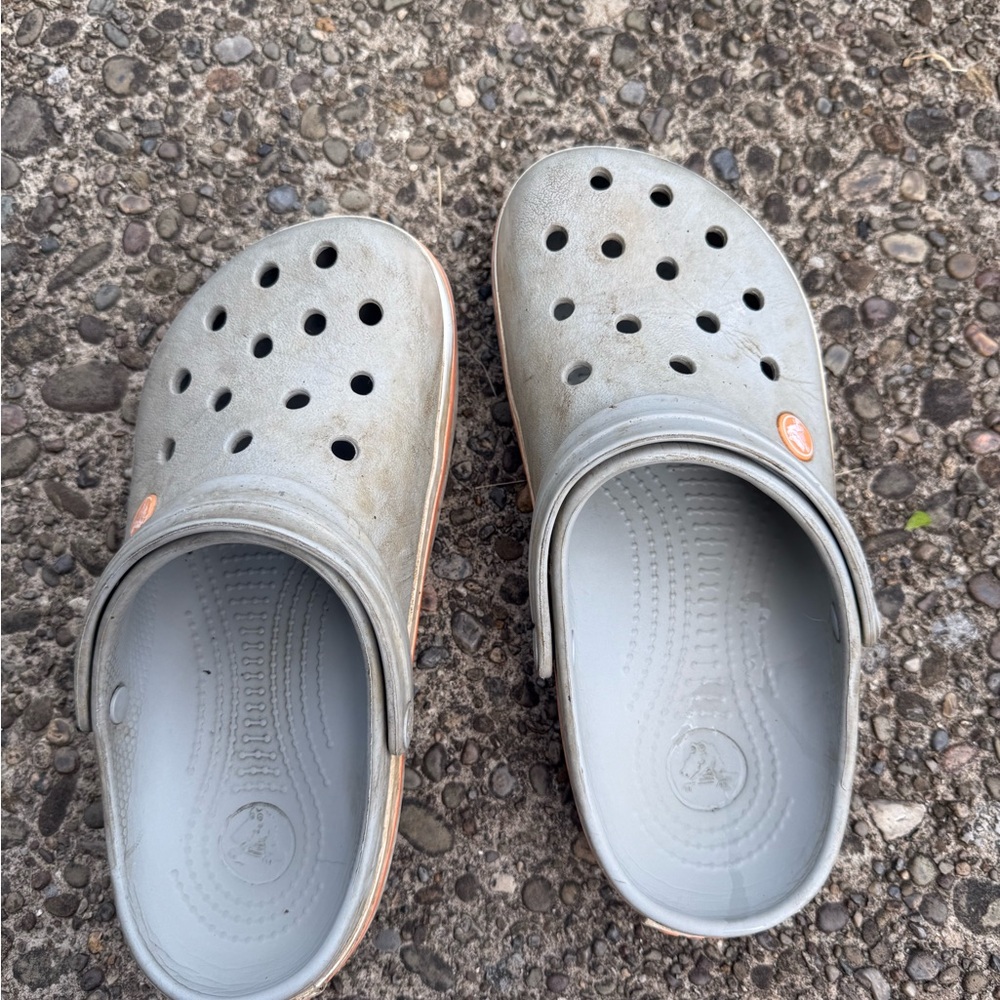 CROCS Gray Sandals with Signature Perforated Design
